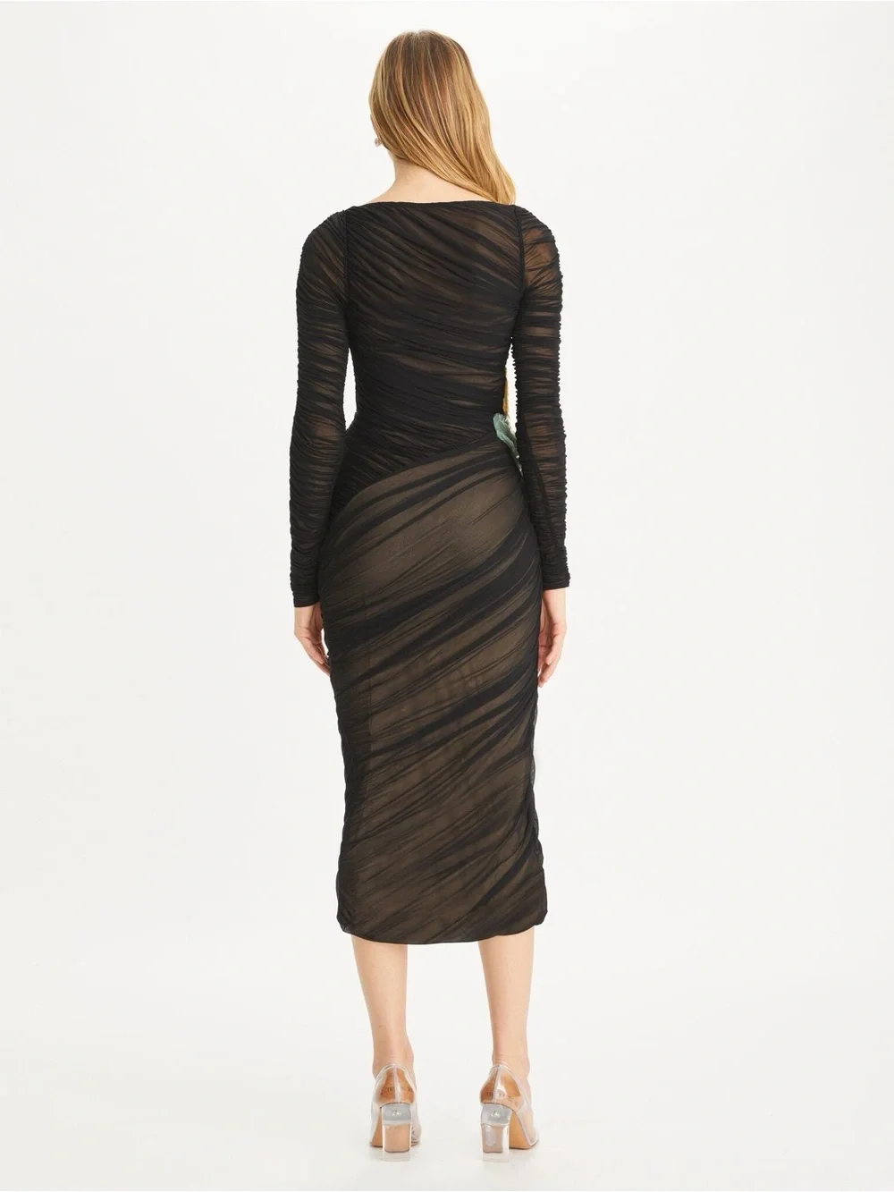 Tory Burch Embellished Viscose Ruched Dress